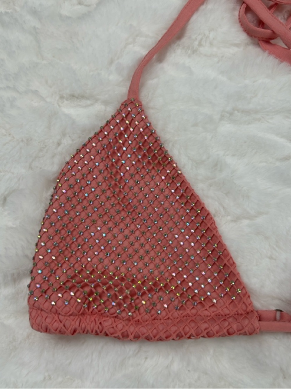 Outcast Rhinestone Triangle Bikini Top S - Picture 2 of 3
